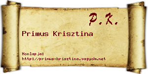 Primus Krisztina névjegykártya