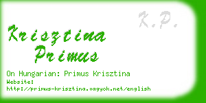 krisztina primus business card